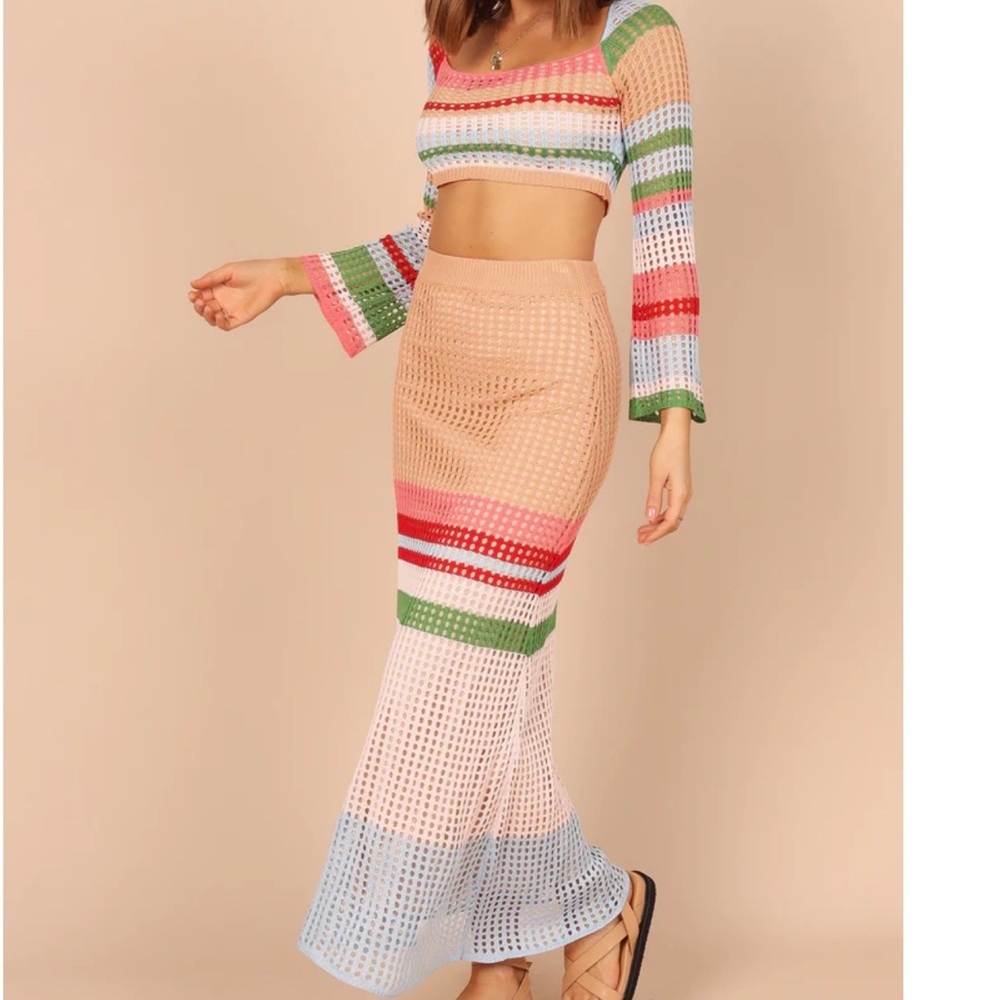 HARPER CROCHET TWO PIECE SET - MULTI petal and pup